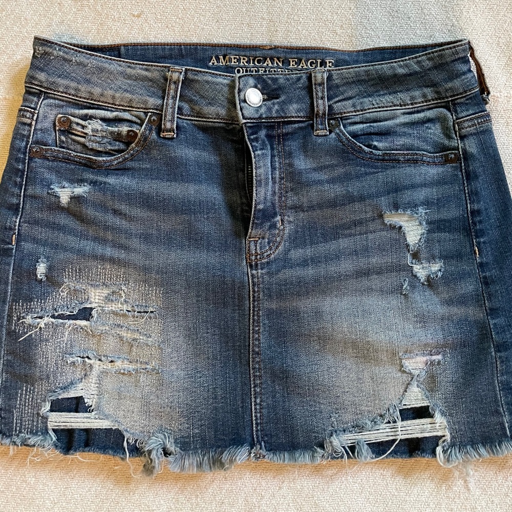american eagle jean skirt